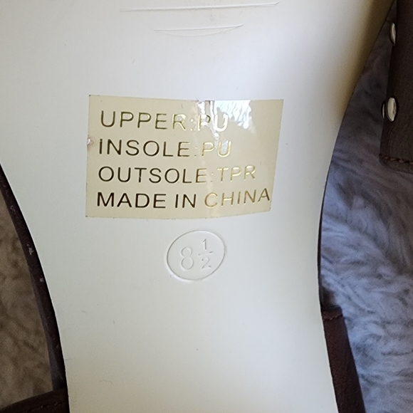 Brown Studded Open Toe Sandals - Picture 6 of 6